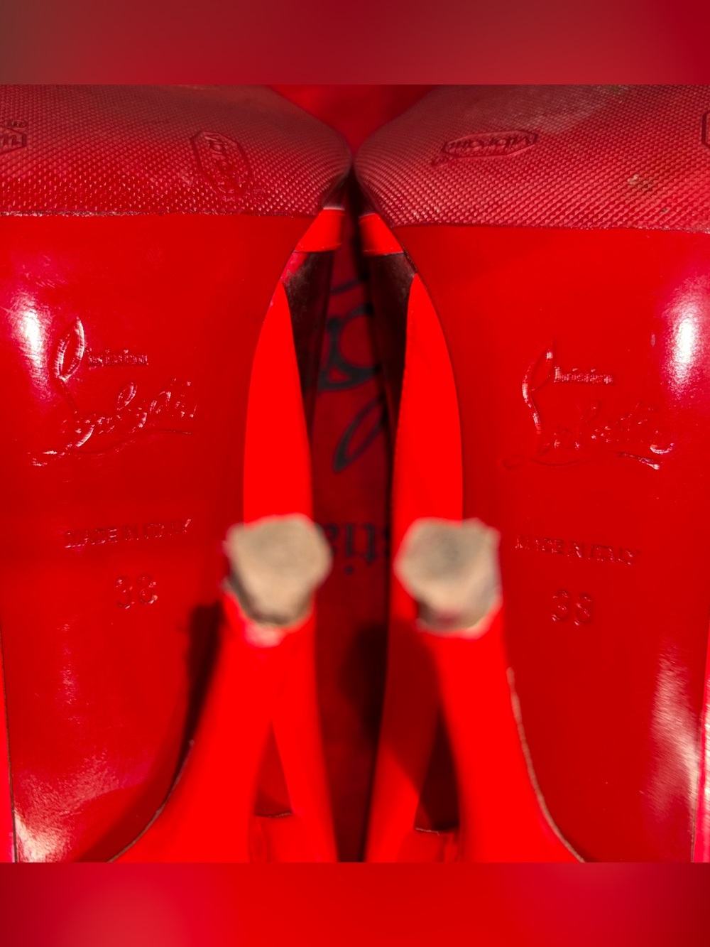 Christian Louboutin Pink/Coral Pointed Heels - Picture 9 of 13